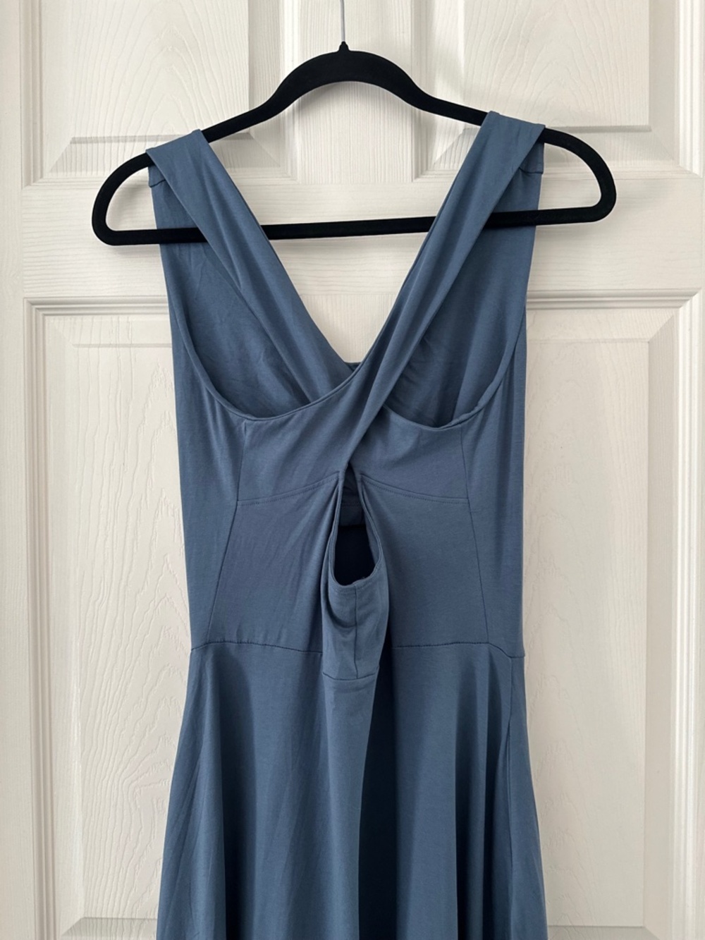 PACT Fit & Flare Open Back Maxi Dress Slate Blue Women’s Size Medium - Picture 8 of 13